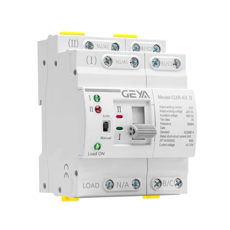 Photo 1 of GEYA Mini ATS Dual Power Automatic Transfer Switch Electrical Selector Switches Uninterrupted Power Din Rail(4Pole 63A AC110V)