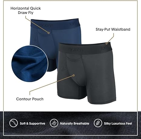 Photo 2 of Medium Tommy John Second Skin Men's Modal Trunks - Silky Soft, Supportive Underwear with Contour Pouch and Quick Draw Fly