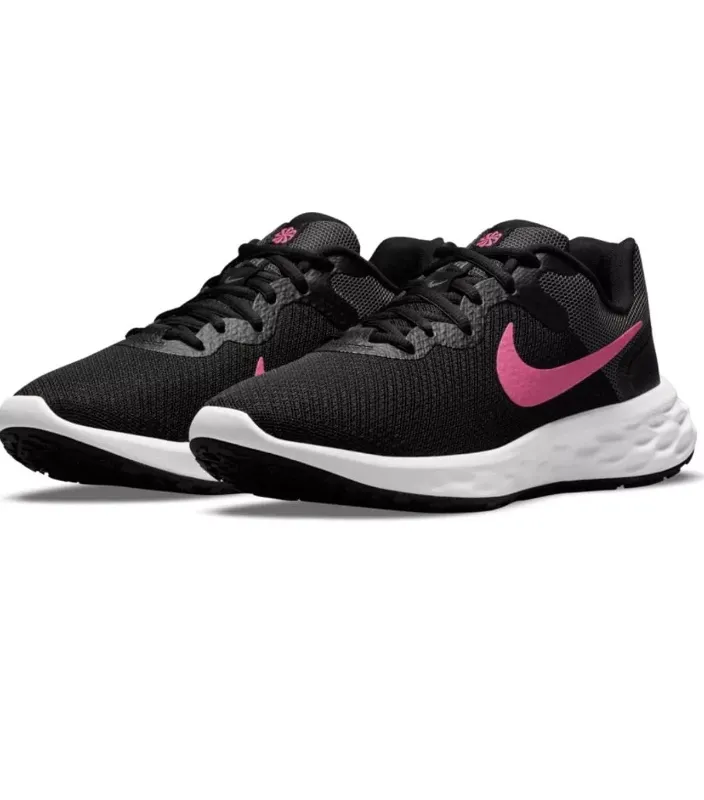 Photo 1 of 7 Youth Nike Revolution 6 NN Running Shoes Black Pink DC3729-002 Sz 7Y 