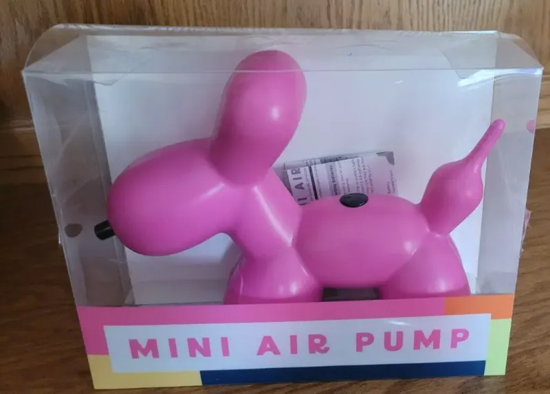 Photo 1 of NIB Vivitar 9" Hard Plastic Pink Balloon Dog Mini Air Pump