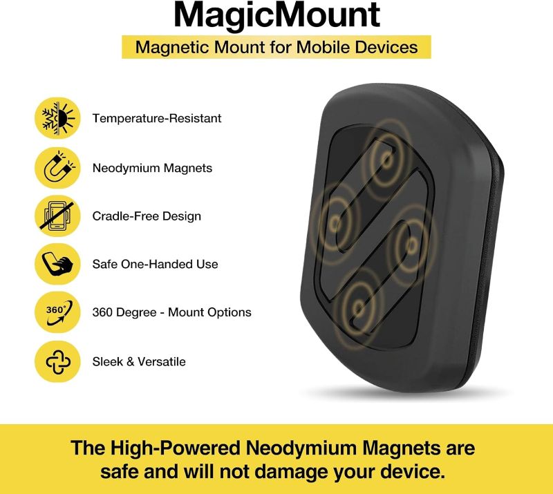 Photo 2 of Scosche MAGDMB MagicMount Magnetic Phone Mount for Car, Dashboard Cell Phone Holder with 360° Adjustable Magnet Head, Universal Phone Stand for Car Compatible with iPhone, Samsung, and All Devices