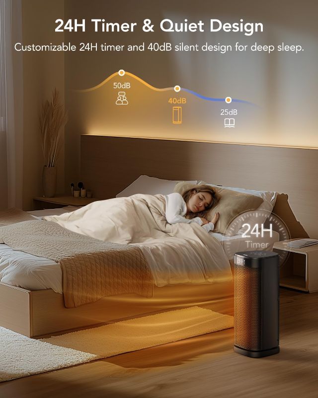Photo 1 of iDOO Space Heaters for Indoor Use, Portable Heater for Office, Small Bedroom & large Room, Electric Tower Heating with Remote, Ceramic Fast Heat - Calentones Eléctricos para Cuarto - christmas gifts