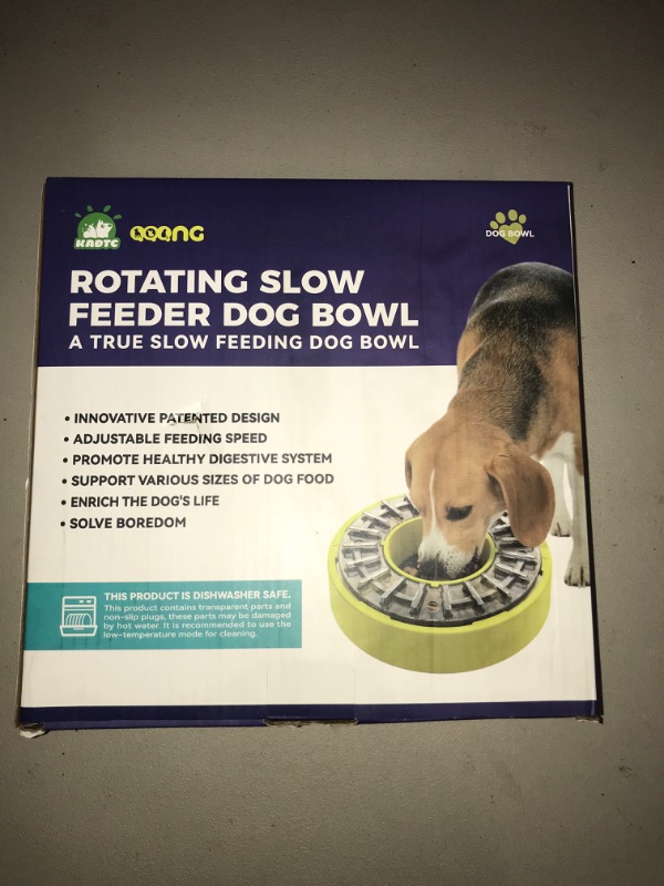 Photo 3 of KADTC Dog Slow Feeder Bowl That Slow Down Eating Rotate N' Eat Adjustable Feeding Time FR. 5 to 60 min Food Dispenser Dish Enrichment Puppy Puzzle Dispensing Maze Tray for Small/Medium/Large Dogs