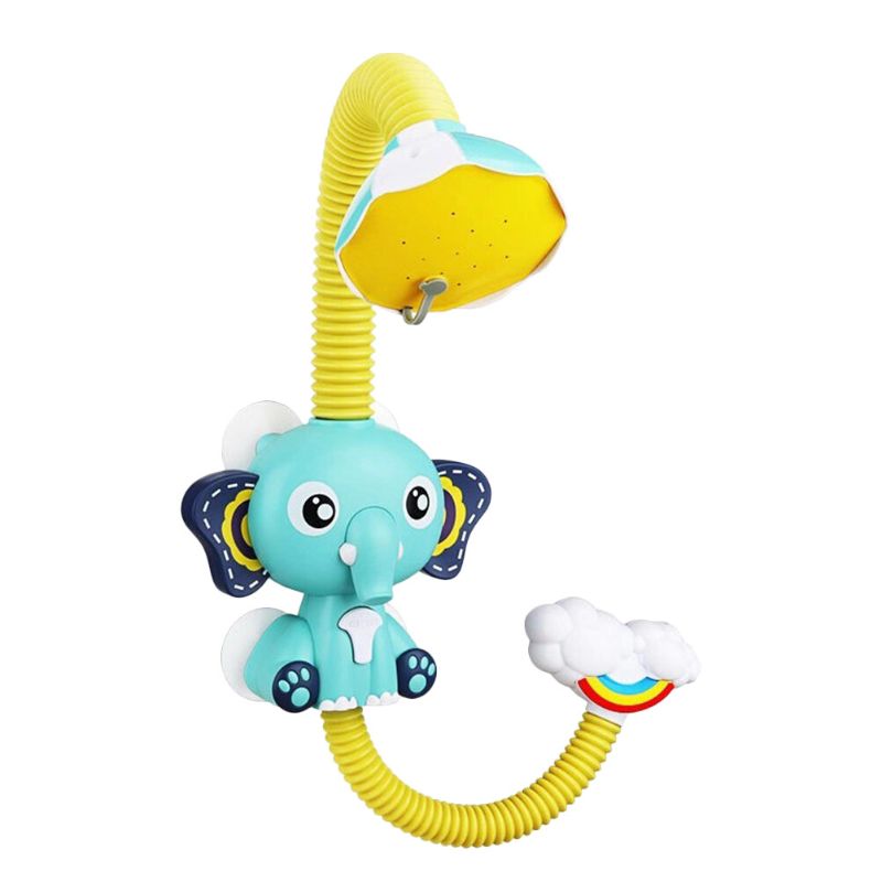 Photo 1 of Babie Bath Toys,Baby Bath Toys Spray Water Squirt Bathtub,Electric Shower Bath Toy Sprinkler Head, Toys Bath elephant baby shower bath head,Automatic Water Pump with Bath Shower Blue