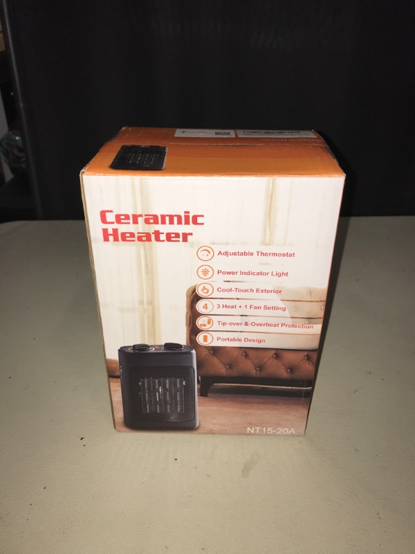 Photo 1 of JNDRO Portable Electric Space Heater - 1500W/750W Safe and Quiet Ceramic mini Heater Fan with Thermostat, Heat Up 200 Square Feet for Room Office Desk Indoor Use
