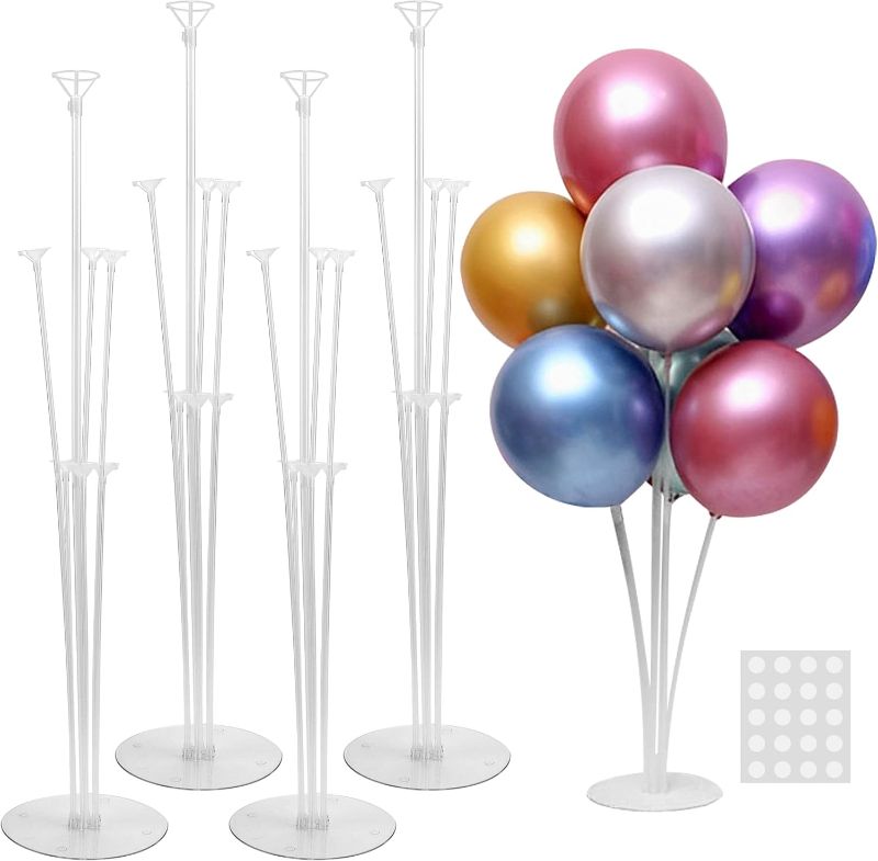 Photo 1 of JOYYPOP 4 Sets Balloon Stand Kit For Table, Balloon Sticks with Base Birthday Graduation Party Decorations Wedding