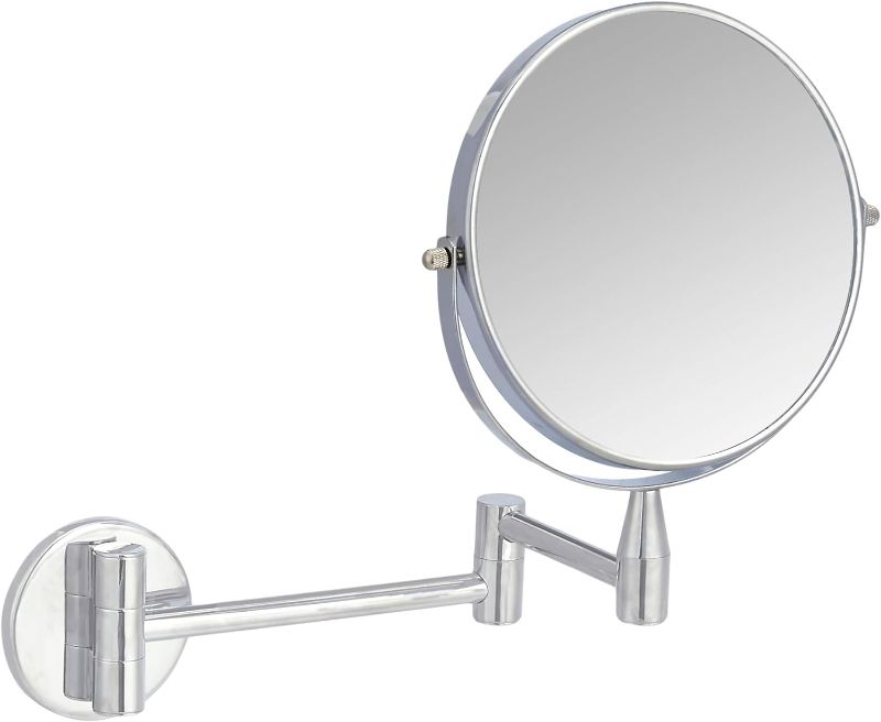 Photo 1 of Makeup Mirror LED 1X/5X Magnification Wall Mounted Adjustable Makeup Mirror Dual Arm Extend 2-Face Cosmetic Mirror