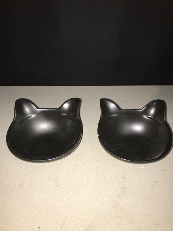 Photo 2 of ViviPet Kitty 2 Bowls for The Cat Lovers (Black, small)