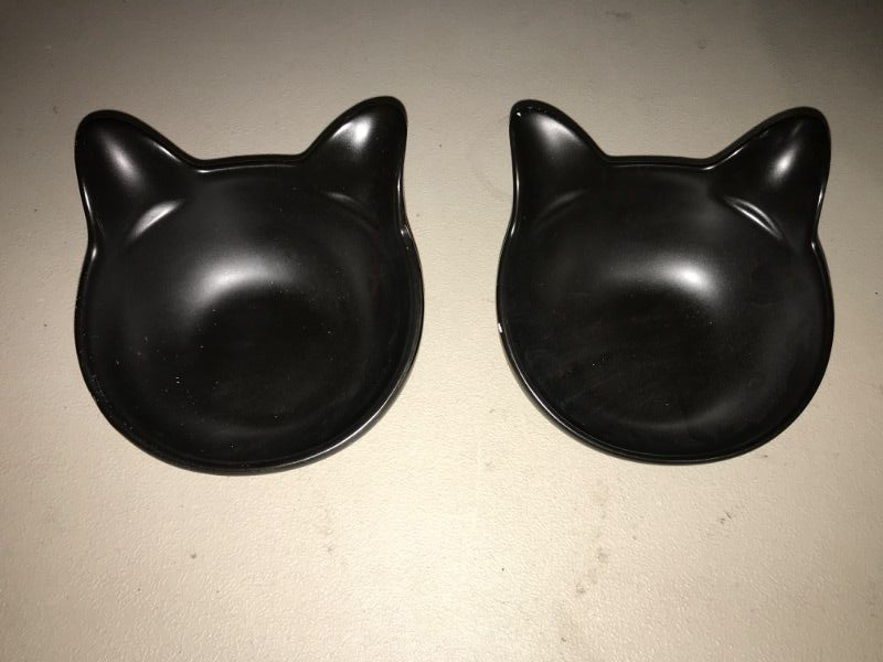 Photo 1 of ViviPet Kitty 2 Bowls for The Cat Lovers (Black, small)