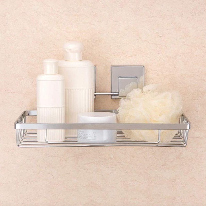 Photo 3 of Modern Bathroom Suction Cup Basket-Iron Modern Bathroom Shelf Space Saver- Cosmetic Shelves for Bathroom- Bathroom Accessories Rack Holder- Shelf Storage for Bathroom