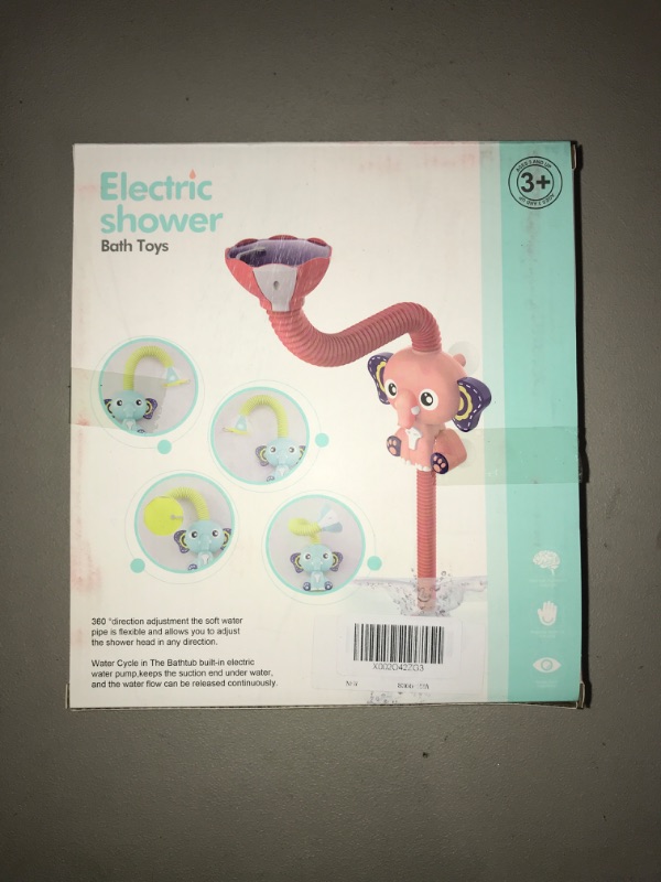 Photo 4 of Baby Bath Shower Head Baby Bath Toys Spout Rinser Elephant Water Pumps and Trunk Blue