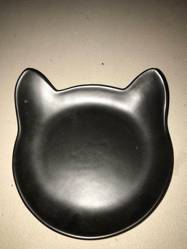 Photo 2 of ViVi Pet Kitty Plate for The Cat Lovers (Black, small) 