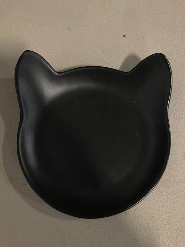 Photo 1 of ViVi Pet Kitty Plate for The Cat Lovers (Black, small) 