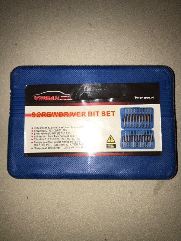 Photo 1 of 36 Piece 3" Long Screwdriver Bit Set Hex, Pozi, Torx, Tamperproof 1/4" Hex Shank