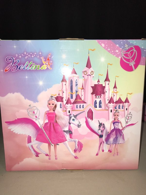 Photo 1 of BETTINA Pink Unicorn Set and 12" Fairy Tale Princess Doll, 11.5" Princess Doll Toy, Unicorn Toys with Removable Saddle&Wings