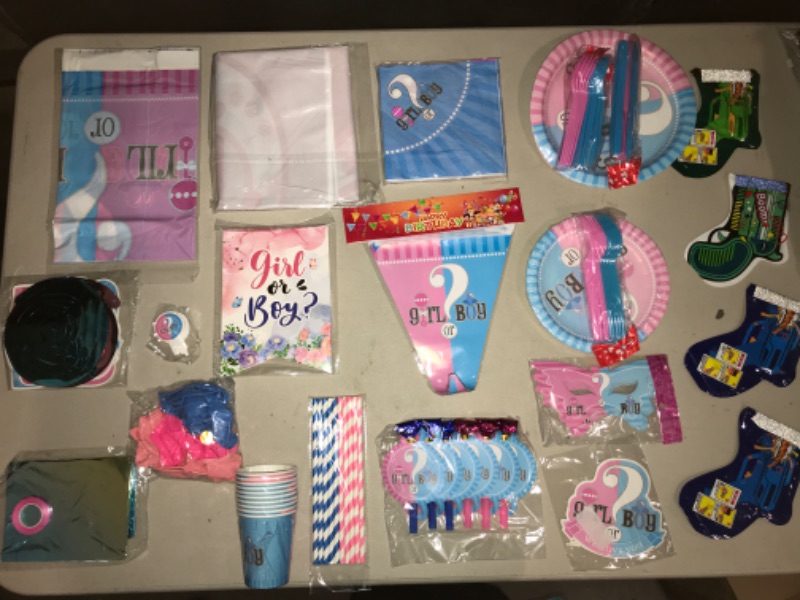 Photo 1 of 23 Piece Gender zreveal Party Tableware Set