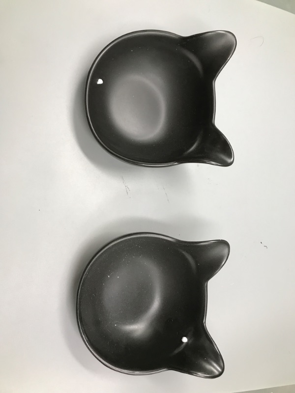 Photo 4 of Vivi Ceramic Kitty Cat Bowls Set (2 Black)