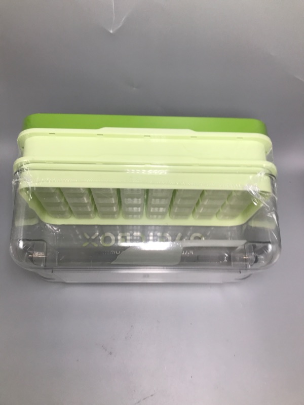 Photo 1 of Ice Cube Tray, Ice Tray with Lid and Bin and Ice Scoop, Ice Cube Pop Out Tray, Ice Cube Trays for Freezer, Ice Cube Molds, BPA Free, Easy Release Stackble Spill-Resistant (Green 3 Tier)