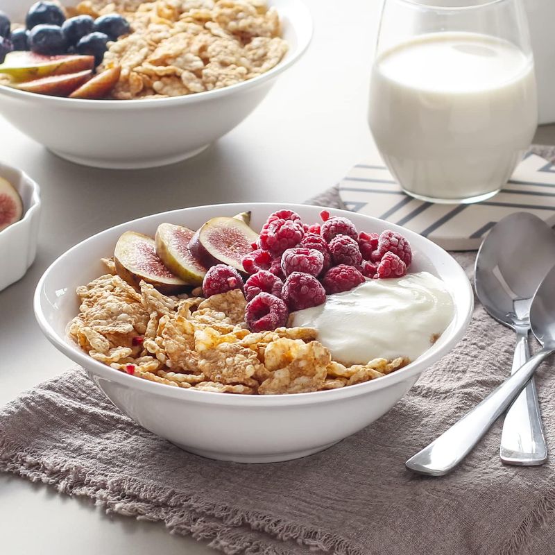 Photo 2 of LIFVER 48 oz White Ceramic Bowls, Set of 4, Large Deep Bowls for Soup, Salad, Pasta, Noodle Pho, Cereal, Dishwasher & Microwave Safe