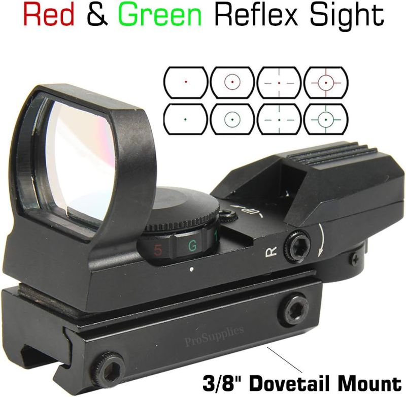 Photo 3 of TACFUN Red and Green Reflex Sight with 4 Reticles, 3/8" Dovetail Mount for Airgun Airsoft and .22 RF