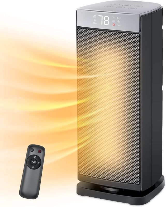 Photo 1 of Sunnote Space Heater for Indoor Use, 1500W Fast Heating, Electric & Portable Ceramic Heaters with Thermostat, 5 Modes, 24Hrs Timer, 80°Oscillating Room Heater with Remote, Safe for Office Bedroom Use