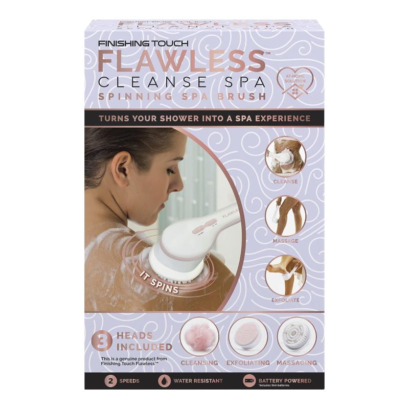 Photo 3 of Finishing Touch Flawless Cleanse Spa, Electric Body Brush- with 3 Multi-Purpose Cleansing Heads for a Full Body Spa Experience