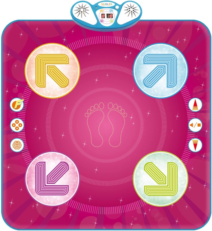 Photo 2 of SUNLIN Dance Mat Toys, Birthday Gifts for Girls Kids Age 3 4 5 6 7 8 Year Old Dance Pad with 4 Game Modes, Light UP Indicator, Built-in & Aux Music, Adjustable Volume, Gifts Toys for Girls 3-12