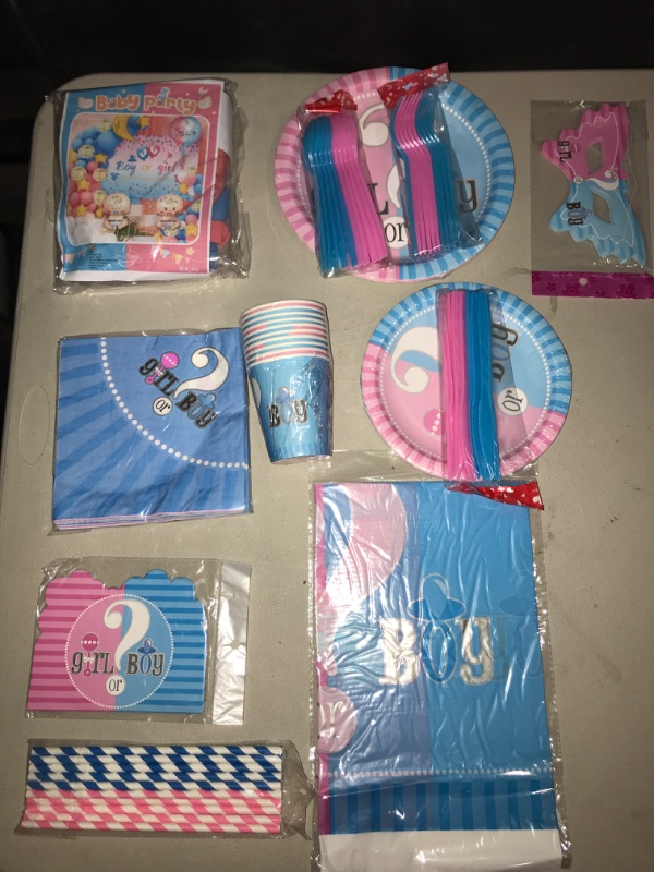 Photo 1 of 13 Piece Gender Reveal Combination Tableware Set