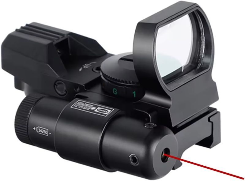 Photo 1 of 1x22x33 Reflex Red and Green Dot Sight with Laser, Red Dot Scope with 4 Reticles, Reflex Sight with 22mm Rail, Gun Scope