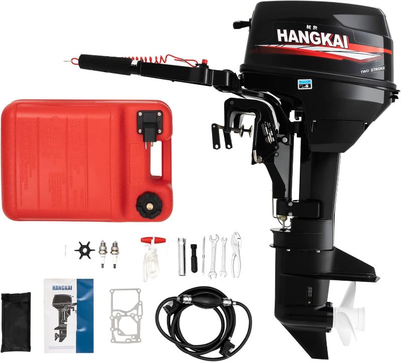 Photo 1 of HANGKAI 2-Stroke 18HP Outboard Motor, Multi-gear Outboard Motors, 246CC Outdoor Boat Motors with CDI Ignition System Water Cooling System for Rubber Boats Inflatable Boats Yachts