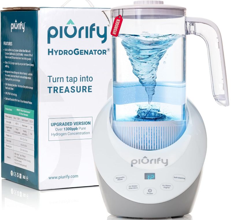 Photo 1 of 50 Oz Hydrogen Water Pitcher - BPA Free Rich Hydrogen Water Generator Electrolysis Jug with SPE/PEM Technology. Hydrogen Water Machine, Balanced PH Levels and Filtered with Calcium Sulfite