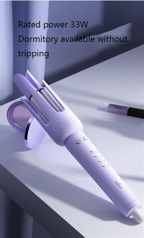 Photo 1 of Curling Iron,Clip-on Curling Iron, Extra Long Barrel, Professional Curling Iron, Temperature Up to, Dual Voltage Hair Styling Tools (Color : Pink)