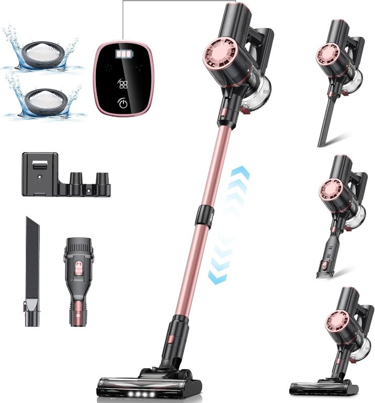 Photo 1 of Cordless Vacuum Cleaner for Home - 25Kpa Stick Vacuum with Self Standing Design, Max 35Min Runtime, 6 in 1 Lightweight Vacuum for Hardwood Floors and Carpet Pet Hair Car(Black)