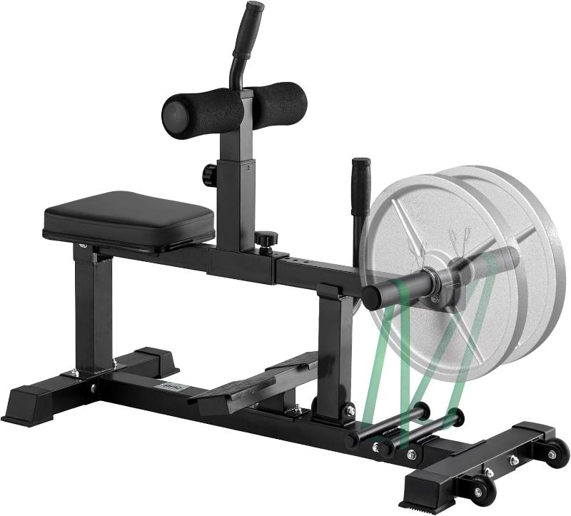 Photo 1 of GMWD Calf Raise Machine, Adjustable Seated Calf Machine, Calf Workout Machine with Band Pegs, Calf Exercise Leg Training Machine Home Gym