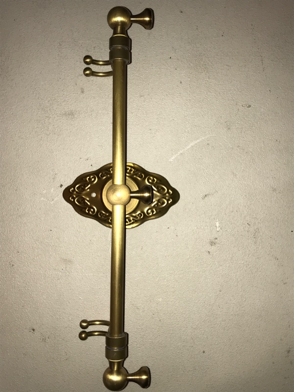 Photo 2 of Antique Brass Bathroom Towel Hook Rack,Bath Coat Rack Hook Wall Mounted Towel Rail Bar with 4 Hooks,Brushed Bronze Bath Robe Hanger Vintage Coat Hook Rack Holders,Kitchen Lavatory Hot Tub Accessories