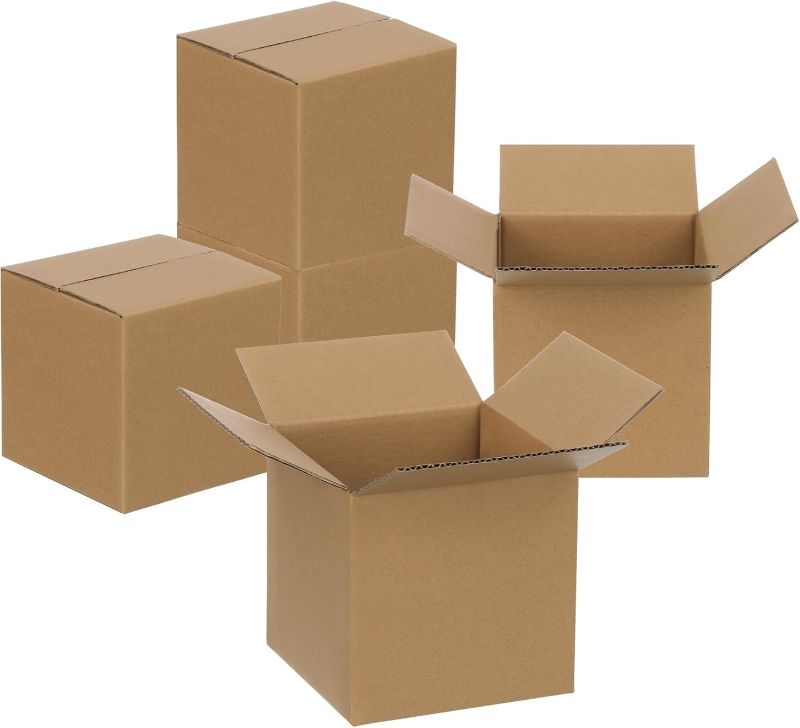 Photo 1 of FARRAY 100 Pack Shipping Boxes 5x5x5 inches, Study Corrugated Small Cardboard Boxes for Mailing Packing, Brown