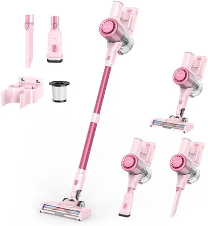 Photo 1 of Cordless Vacuum Cleaner with 28Kpa Suction, 380W Brushless Motor, 50 Min Runtime, Home Cleaning Companion (Pink)