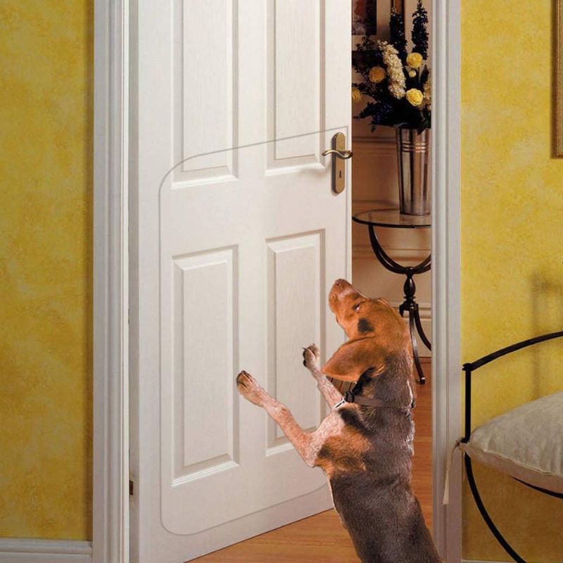 Photo 1 of In hand Clear Door Scratch Protector, Deluxe Pet Door Scratch Shield Protect Your Doors & Walls, Heavy Duty Flexible Door Guard Cover