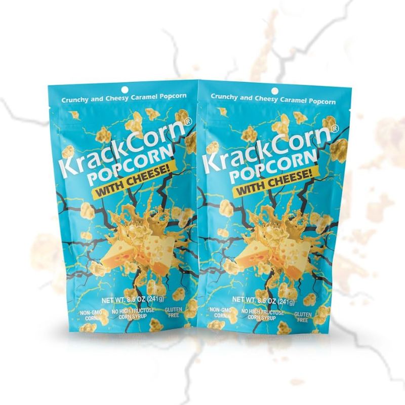 Photo 1 of Krackcorn Cheddar Cheese Popcorn - Sweet and Salty Gourmet Popcorn Snack - Gluten-Free, Non-GMO Caramel Corn Popcorn - Delicious Flavored Popcorn Treat for Family Parties, Movie Nights - Pack of 2