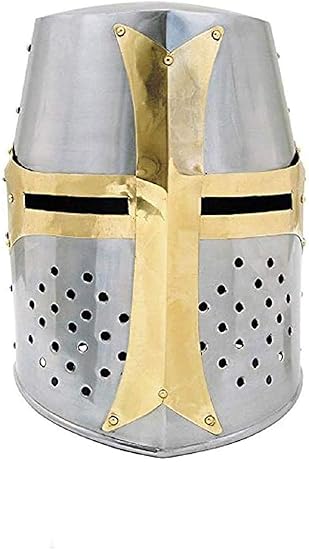 Photo 1 of Medieval Warrior Templar Crusader Knights Helmet Wearable for Adult Medieval Costumes