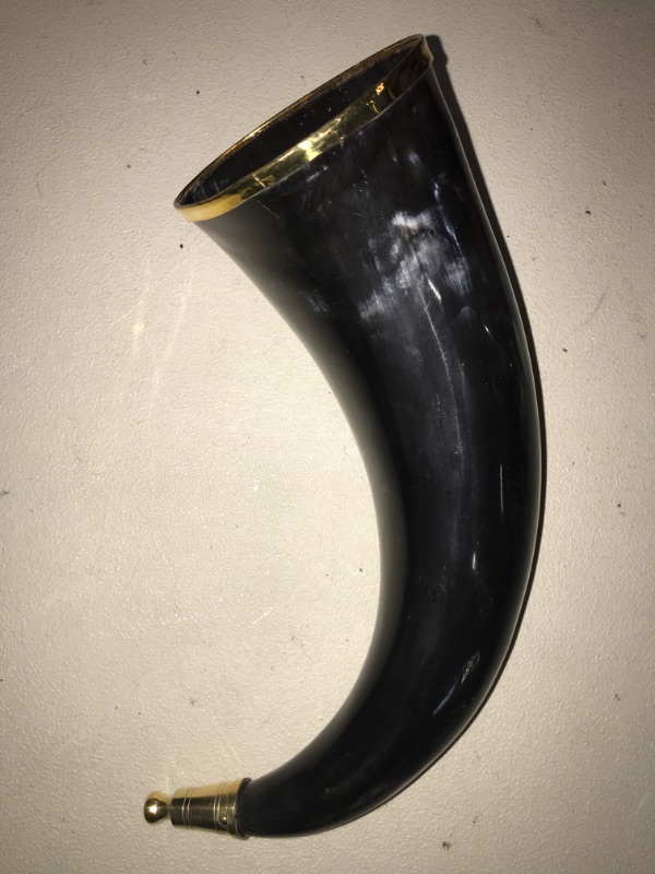 Photo 2 of SZCO Supplies 10oz. Black/Brass Horn Viking/Medieval Style Beer/Mead/Grog/Wine Drinking Horn (230980)