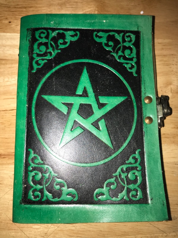 Photo 1 of SZCO Supplies Green Leather Pentagram Journal