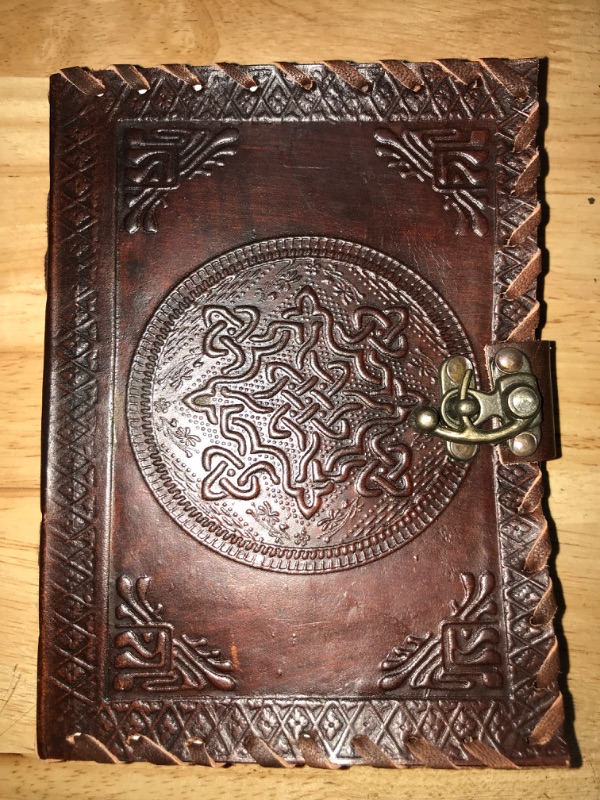 Photo 2 of SZCO Supplies Celtic Design Leather Journal with Lock