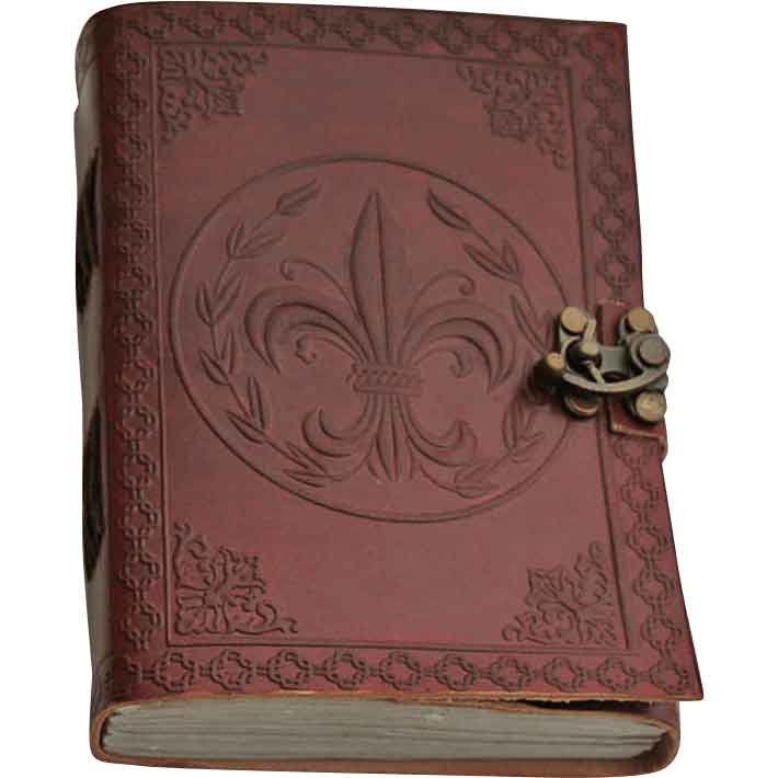 Photo 1 of Fleur De Lis Leather Journal with Clasp