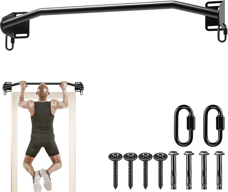 Photo 1 of Kipika 38" Heavy Duty Wall Mounted Doorway Pull Up Bar, Multifunctional Chin Up Bar, Portable Fitness Door Bar, Body Workout Home Gym System