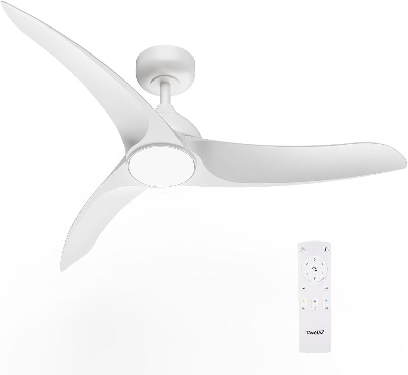 Photo 1 of Ceiling Fans with Lights, 42 inch Low Profile Ceiling Fan with Light and Remote, Flush Mount, LED Dimmable, 6 Speeds, Quiet Reversible Motor, Modern Ceiling Fan with Light for Bedroom (White)