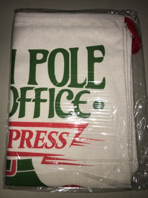 Photo 2 of Easy Sublimation Polyester Santa Sacks Large 19 Inches by 27 Inches- Just Add A Name (NORTH POLE)