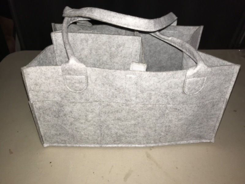 Photo 2 of Parker Baby Diaper Caddy - Nursery Storage Bin and Car Organizer for Diapers and Baby Wipes - Gray, Regular