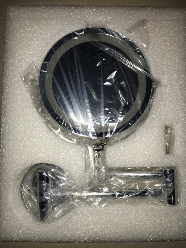 Photo 1 of Makeup Mirror LED 1X/5X Magnification Wall Mounted Adjustable Makeup Mirror Dual Arm Extend 2-Face Cosmetic Mirror
