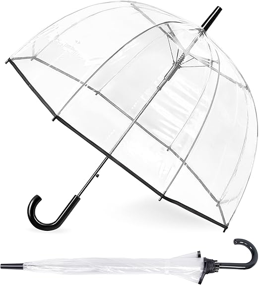 Photo 1 of RONIARE Clear Bubble Umbrellas for Rain Large Windproof Dome Umbrella for Weddings,Prom, Graduation and Outdoor Events for Men and Women